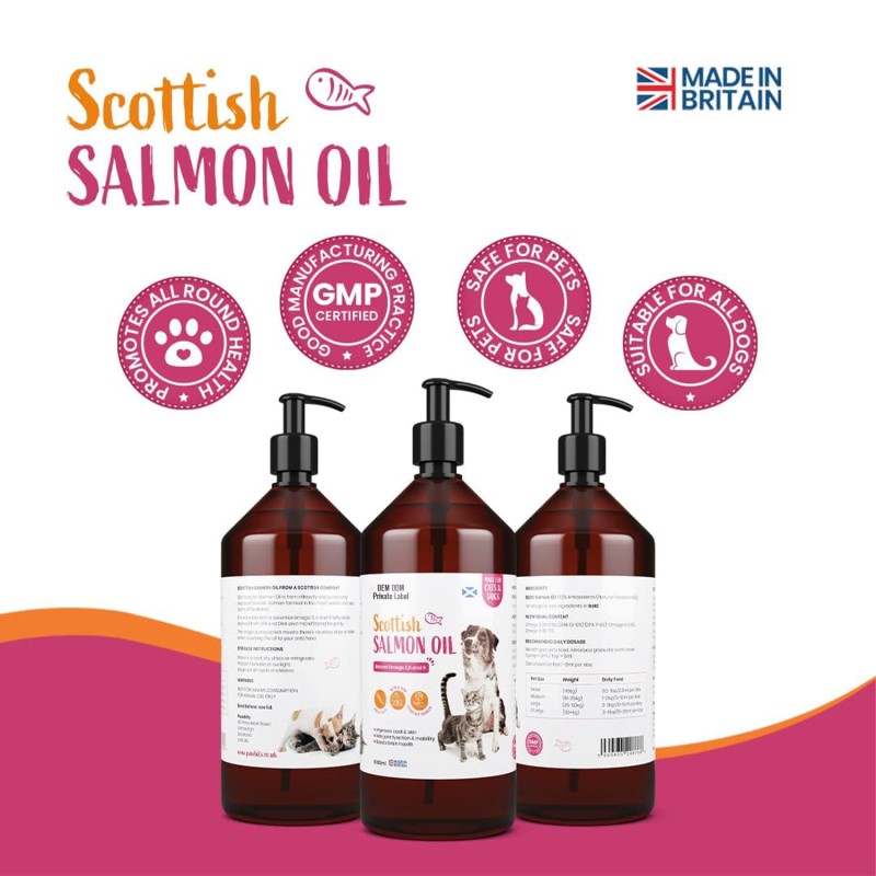 Pet Supplement Manufacturer - Premium Pure Natural Salmon Oil Omega-3 Rich Pet Supplement Dog Cat Additive