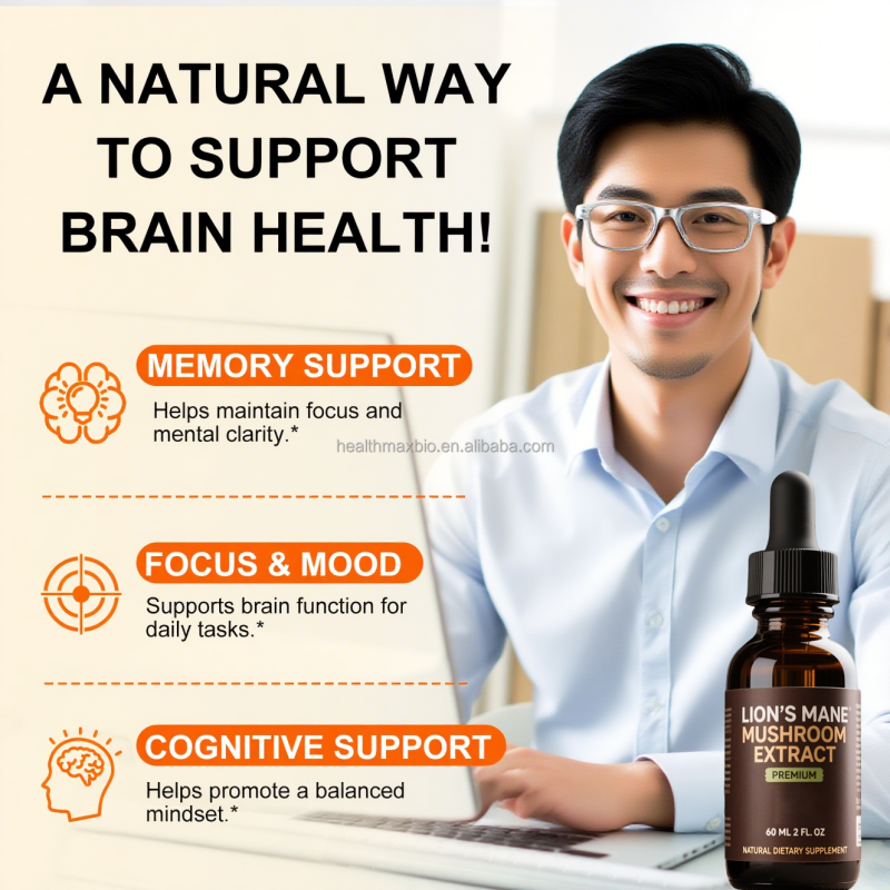 Lion's Mane Drops Manufacturer - Private Label Brain Health Herbal Extract 30ml