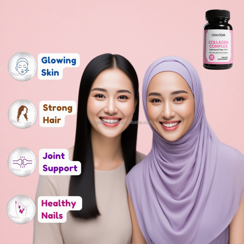 Multi Collagen Capsule Factory - Type I II III V X Hydrolyzed Peptides Beauty Capsule