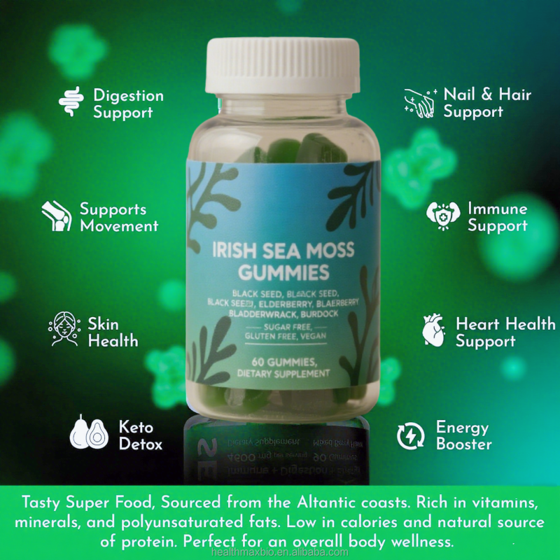 Sugar-Free Irish Moss Gummies Manufacturer - OEM Vegan Immune Digestive Health