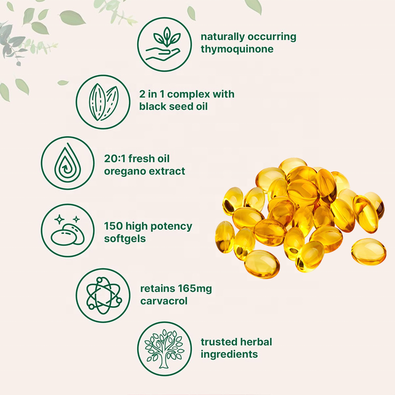 Organic Oregano Softgel Capsules Manufacturer - OEM 6000mg Digestive Support High Quality