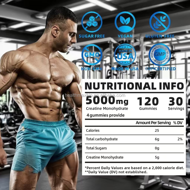 Muscle Growth Gummies Factory - OEM/ODM Private Label 5000mg Creatine Gummies