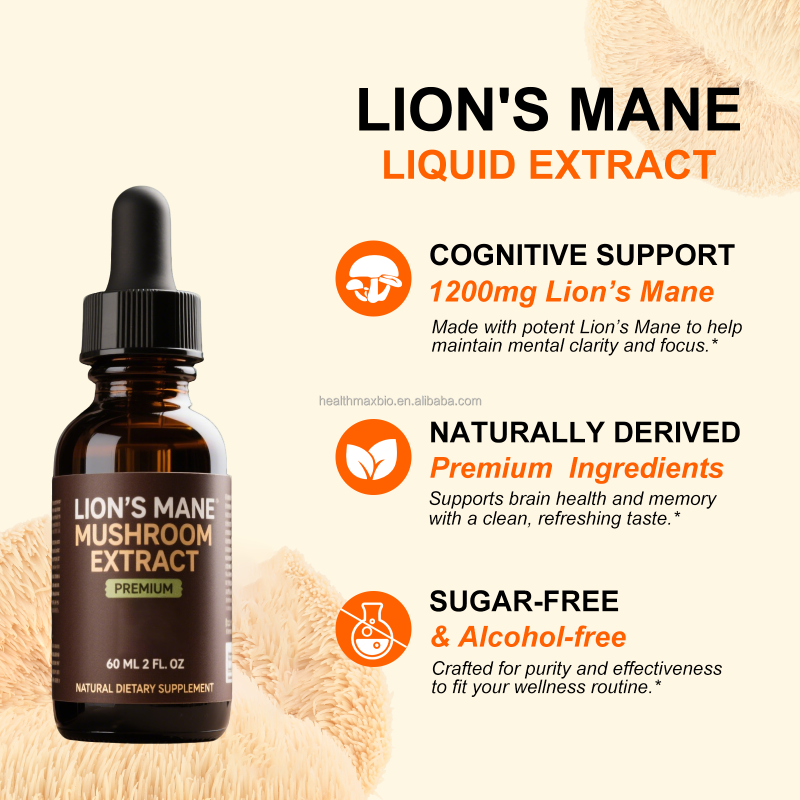 Lion's Mane Drops Manufacturer - Private Label Brain Health Herbal Extract 30ml