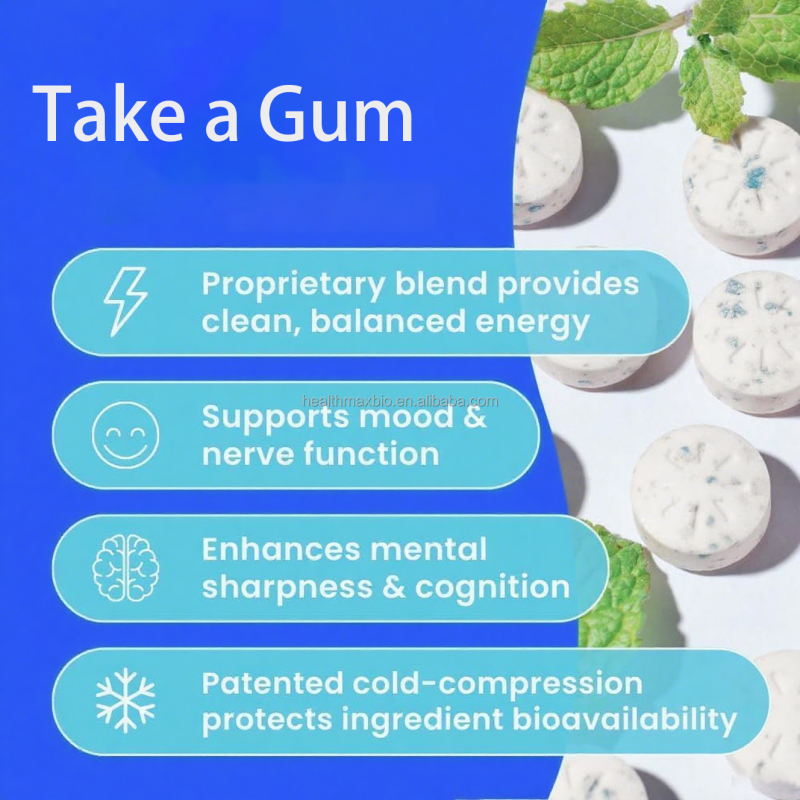 L-Theanine Energy Tablets Factory - Wholesale Caffeine Chewing Gums Focus Support