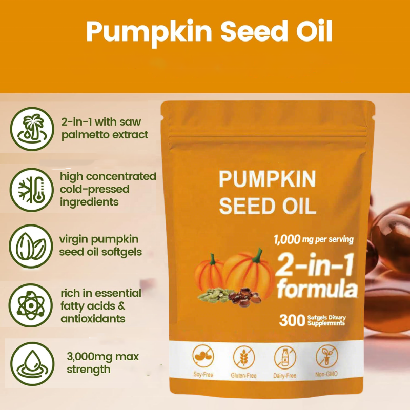 Pumpkin Seed Oil Softgels Factory - OEM Private Label Hair Health Herbal Supplement