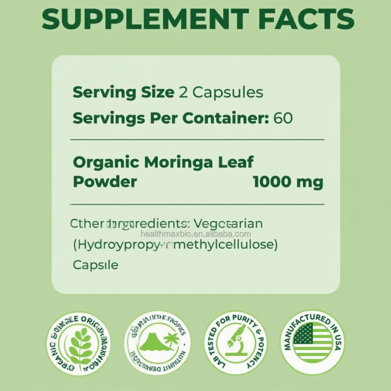 Pure Moringa Capsule Factory - Wholesale Hot Selling Vegan Organic Leaf Extract
