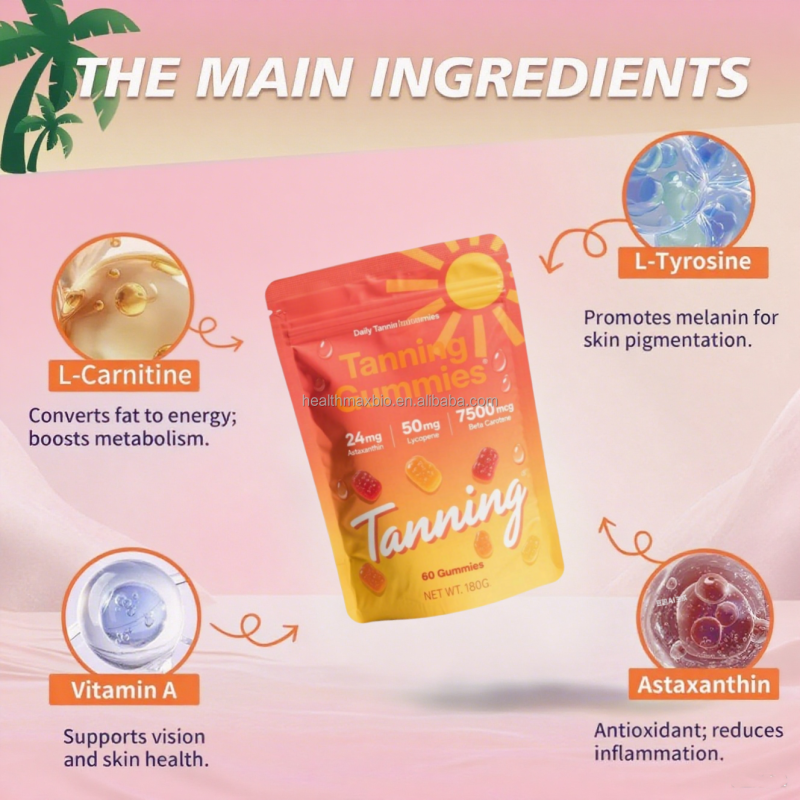 Tanning Gummies Supplier - OEM Private Label Skin Care Supplement Tan Boost