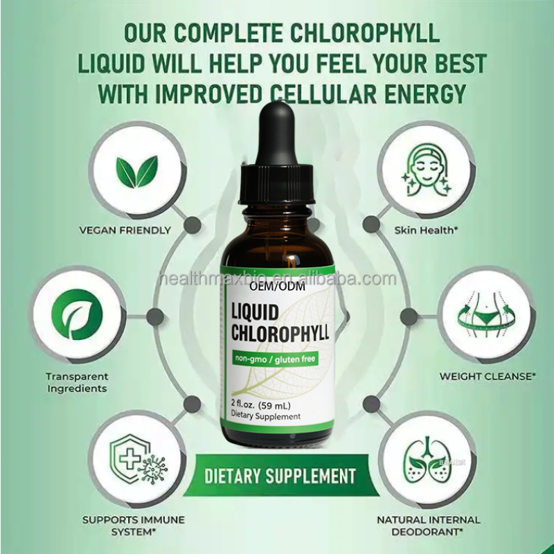 Vegan Chlorophyll Liquid Drops Supplier - Custom Private Label Weight Loss Immune