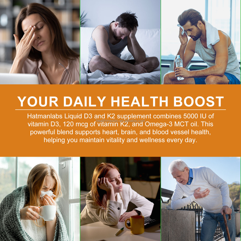 Vitamin D3 K2 Liquid Drops Manufacturer - Customized Strong Bones Healthy Heart Drops