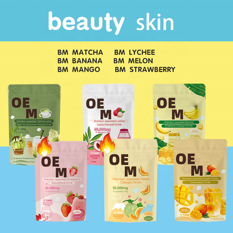 Hydrolyzed Collagen Drink Powder Supplier - OEM/ODM 6 Flavor Beauty Whitening Powder