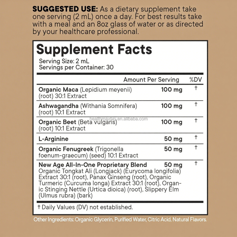 Organic Maca Root Liquid Drops Supplier - Customized Mood Overall Wellness Drops