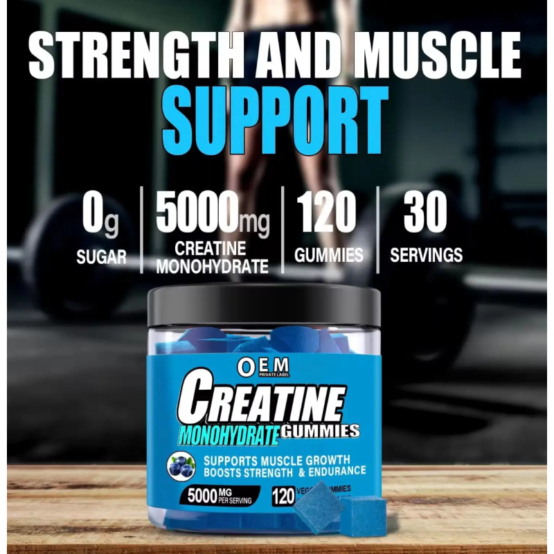 Creatine Monohydrate Gummies Factory - OEM Enhance Exercise Endurance 5g per Serving