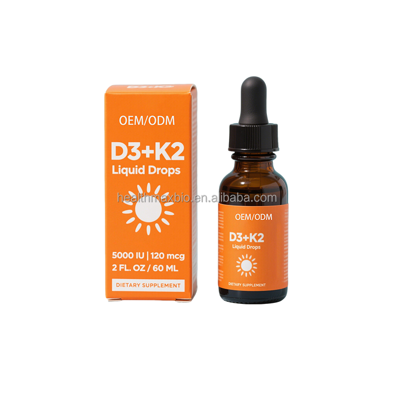 Vitamin D3 K2 Liquid Drops Manufacturer - Customized Strong Bones Healthy Heart Drops