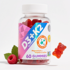 Vitamin D3 K2 Gummies Supplier - Factory OEM 1000 IU D3 + 45 Mcg K2 Supplement