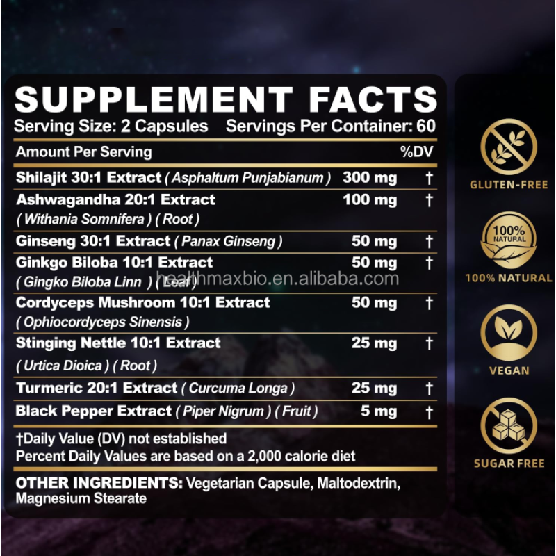 Premium Shilajit for Men Factory - Wholesale Hot Selling with Ashwagandha Ginseng