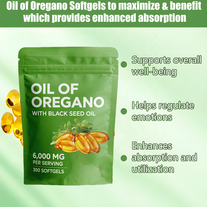 Organic Oregano Softgel Capsules Manufacturer - OEM 6000mg Digestive Support High Quality