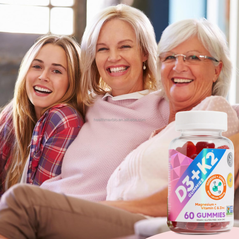 Vitamin D3 K2 Gummies Supplier - Factory OEM 1000 IU D3 + 45 Mcg K2 Supplement