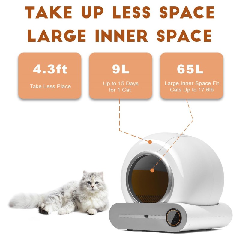 Smart Litter Box Supplier - Extra Large Smart Self-Cleaning Cat Litter Box Enclosed Design APP Control