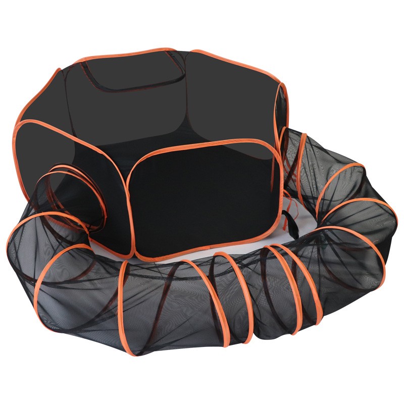 Cat Playground Tent Supplier - Rainbow PVC Tunnel Button Closure