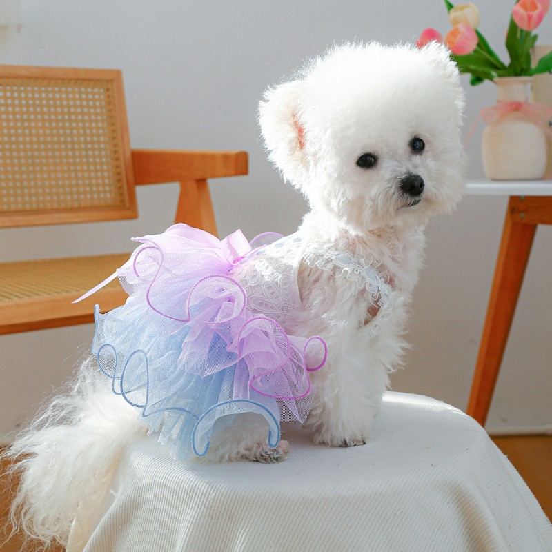 Dog Wedding Dress Factory - White Bowknot Polyester Skirt