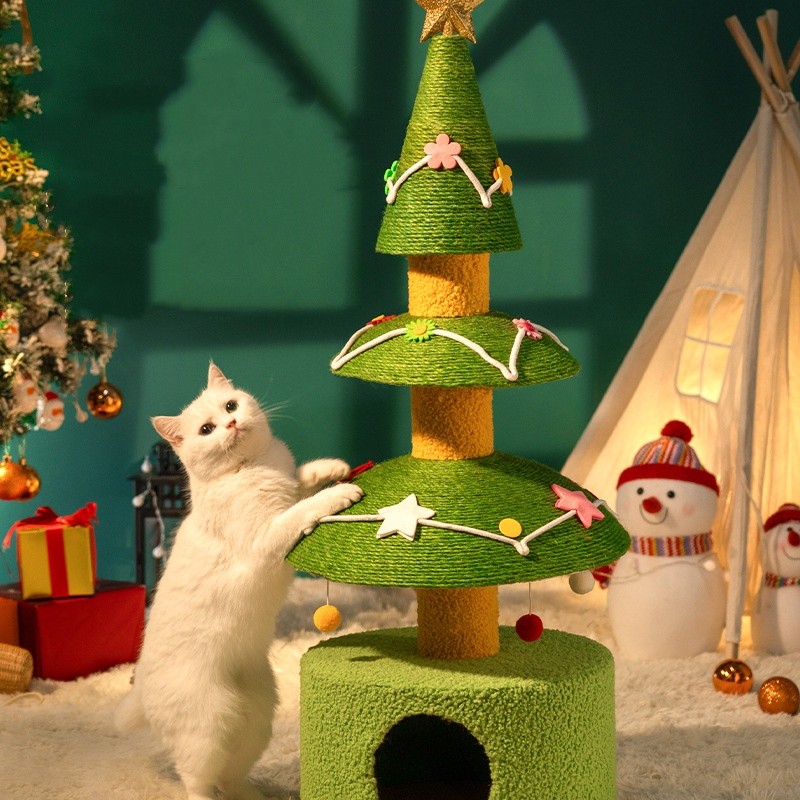 Christmas Tree Cat Tree Manufacturer - Natural Sisal Scratcher