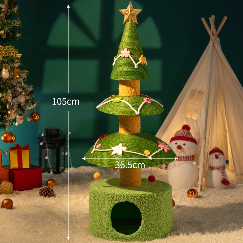 Christmas Tree Cat Tree Manufacturer - Natural Sisal Scratcher