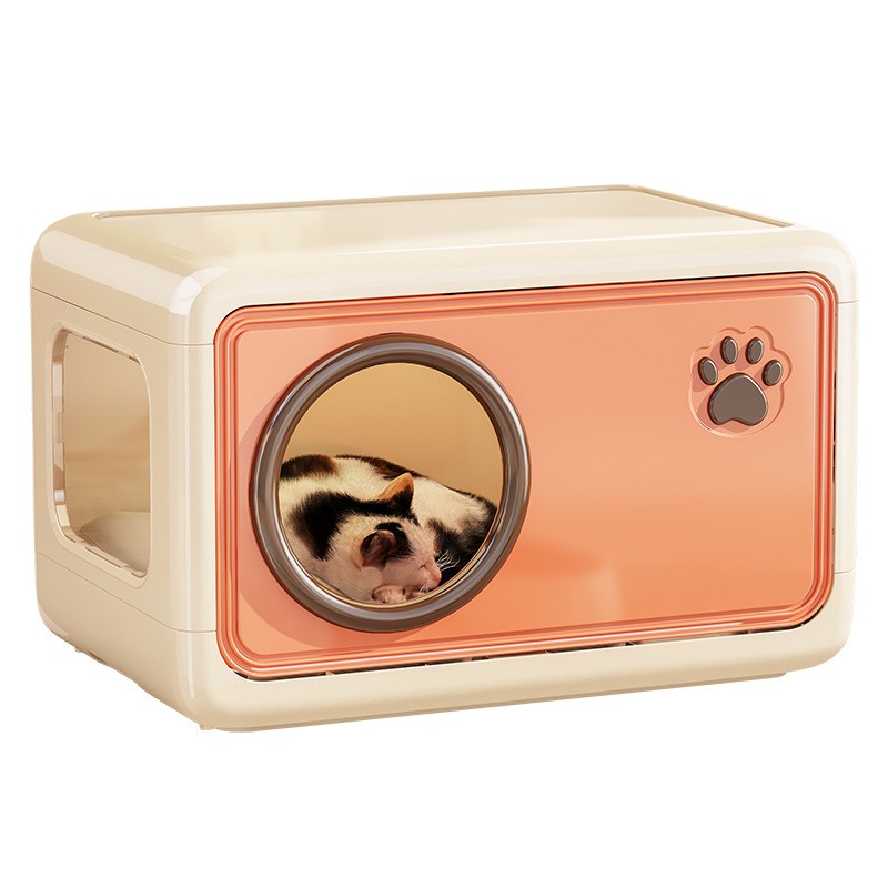 Square Plastic Cat Nest Supplier - Eco-Friendly Pet House with Door