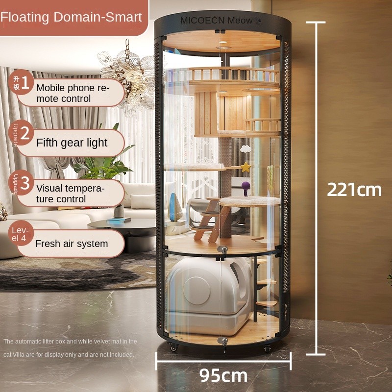 Cat Villa Manufacturer - Luxury Glass Indoor Cage Year-Round