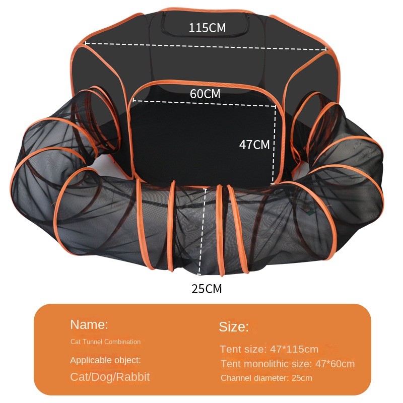 Cat Playground Tent Supplier - Rainbow PVC Tunnel Button Closure