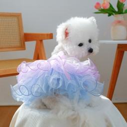 Dog Wedding Dress Factory - White Bowknot Polyester Skirt