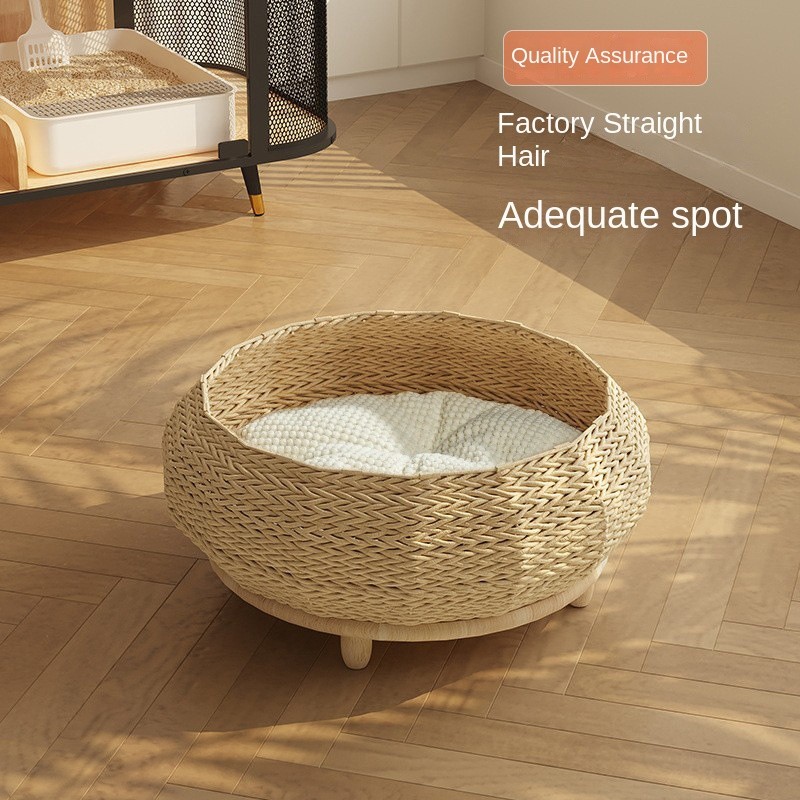 Eco-Friendly Cat Nest Manufacturer - Woven Sleeping Bed Round