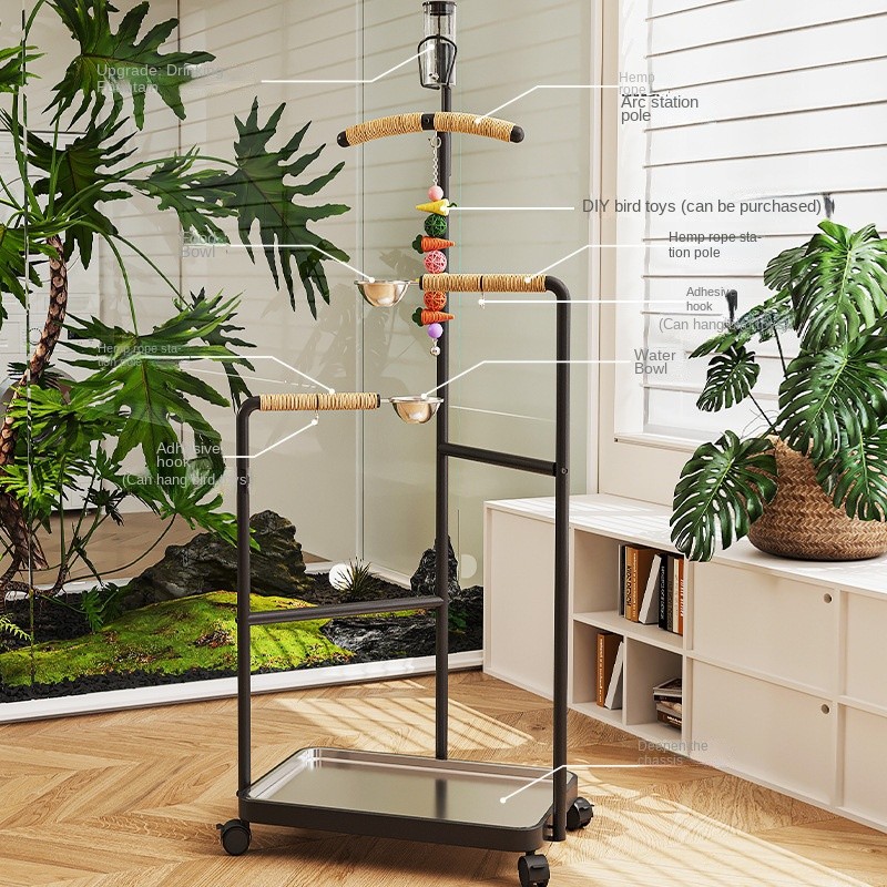 Parrot Bird Stand Supplier - Stainless Steel Movable Floor Support