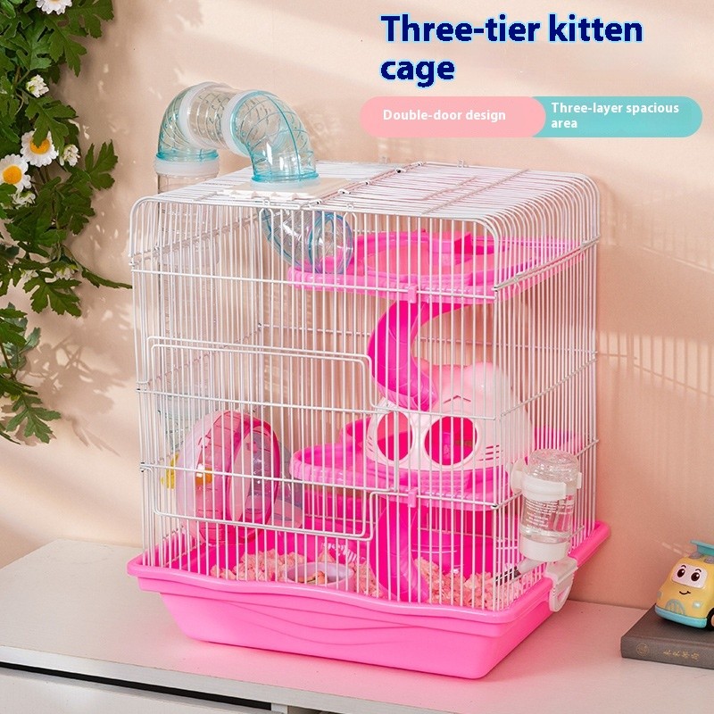 Golden Bear Cage Manufacturer - Three-Layer Iron Villa Castle