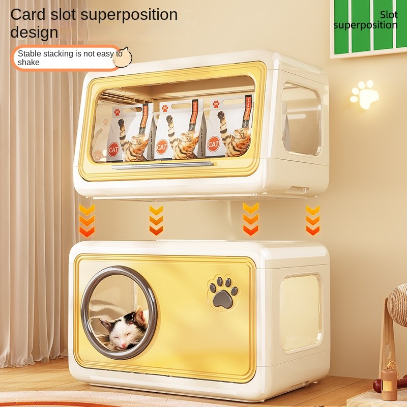 Square Plastic Cat Nest Supplier - Eco-Friendly Pet House with Door