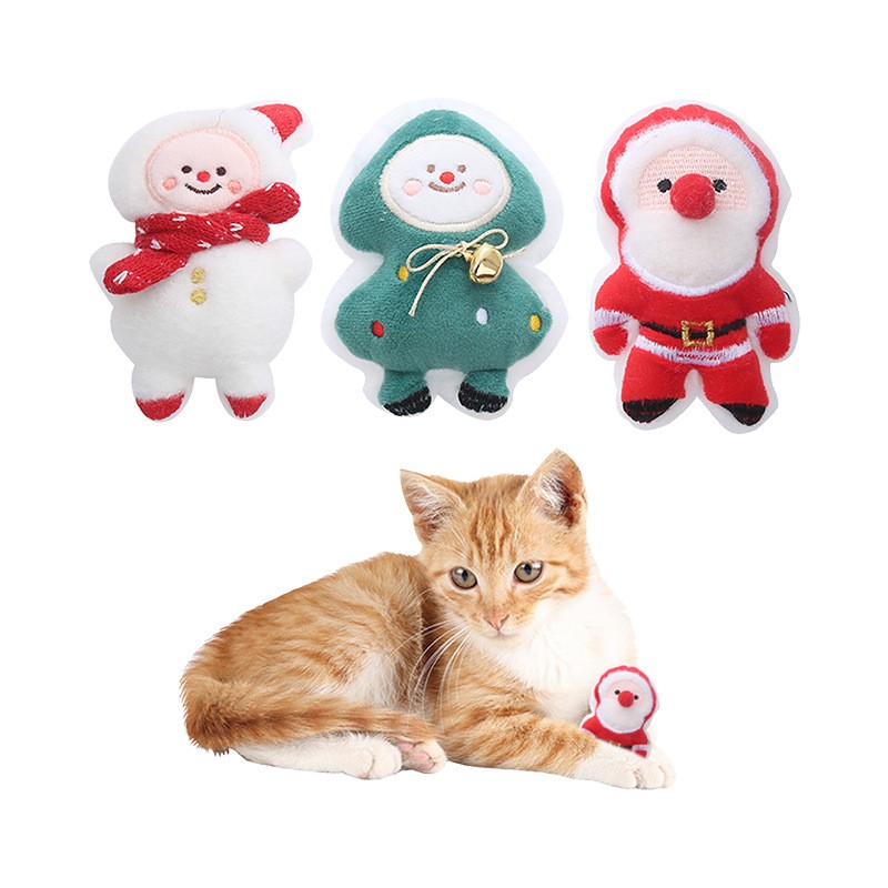 Plush Christmas Cat Toy Manufacturer - Portable Catnip Self-Hi Toy