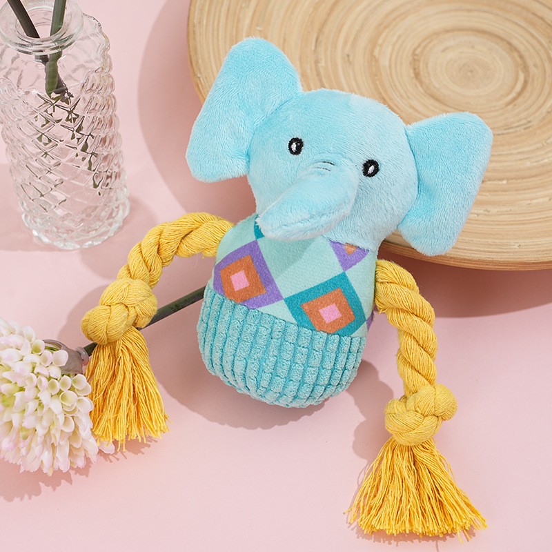 Dog Training Toy Factory - Knot Sound Elephant Plush Squeak