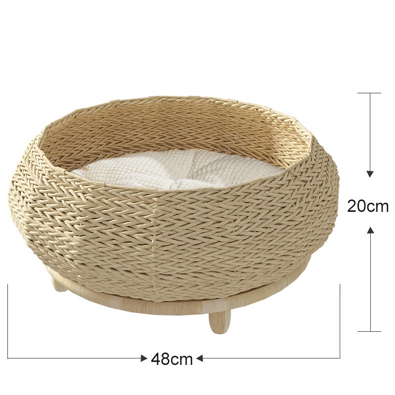 Eco-Friendly Cat Nest Manufacturer - Woven Sleeping Bed Round