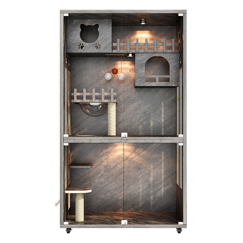 Solid Wood Cat House Manufacturer - Large Indoor Villa Furniture