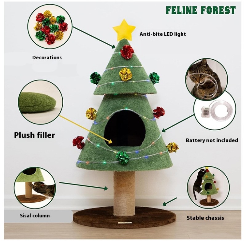 Sisal Cat Toy Rack Factory - Wood Scratch-Resistant Climbing Nest