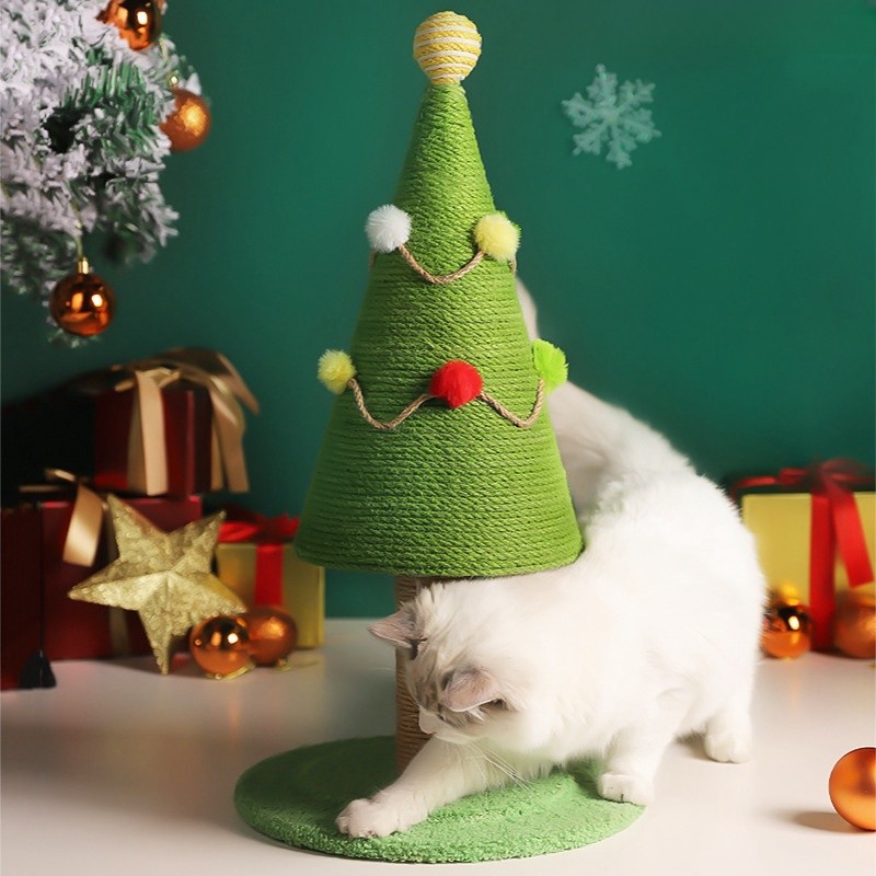 Sisal Cat Scratcher Factory - Christmas Tree Shape Post Column