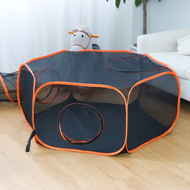 Cat Playground Tent Supplier - Rainbow PVC Tunnel Button Closure