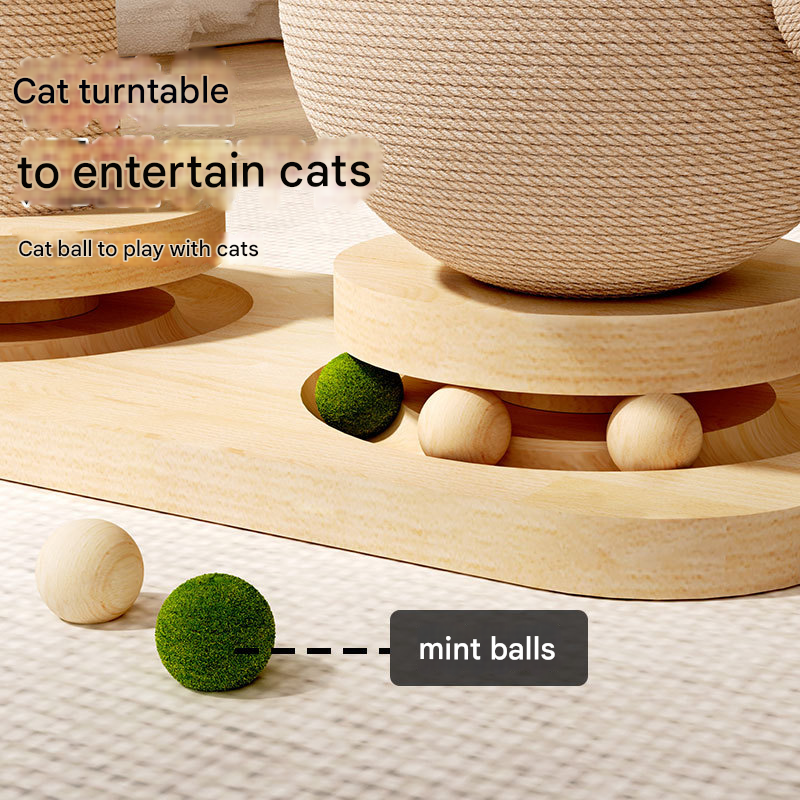 Cat Turntable Supplier - Solid Wood Scratching Column Climbing