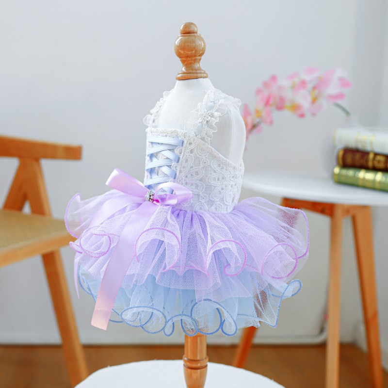 Dog Wedding Dress Factory - White Bowknot Polyester Skirt