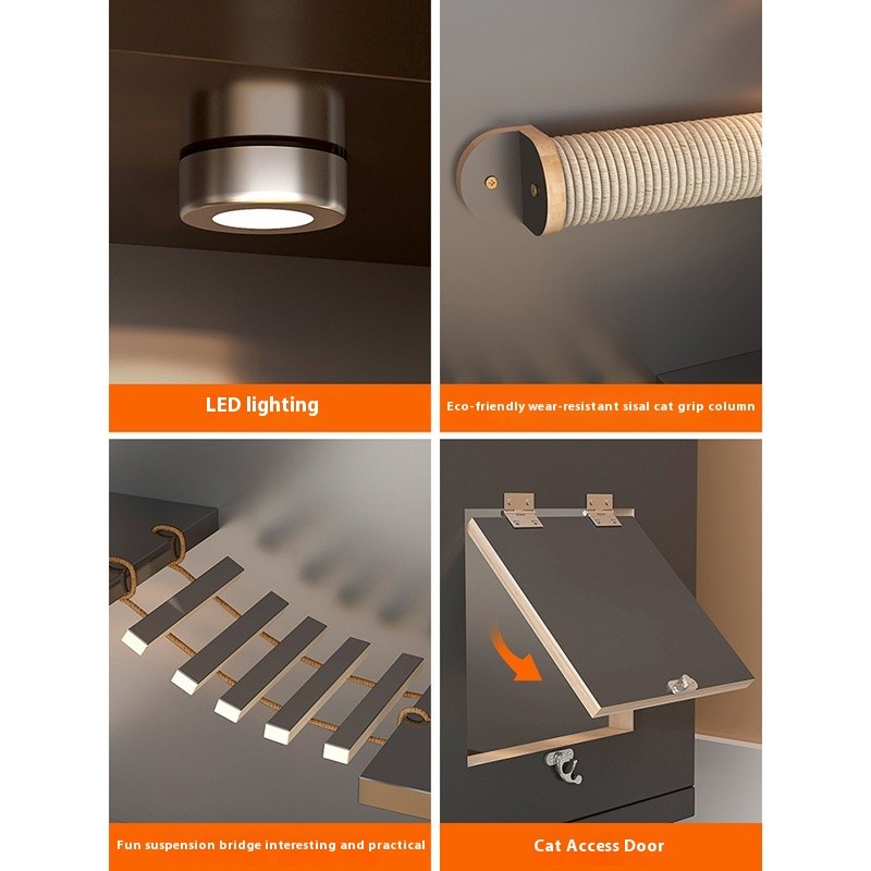 Solid Wood Cat House Manufacturer - Large Indoor Villa Furniture