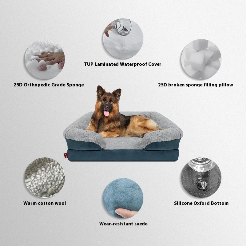 Large Dog Bed Supplier - Waterproof Removable Velvet Cloth