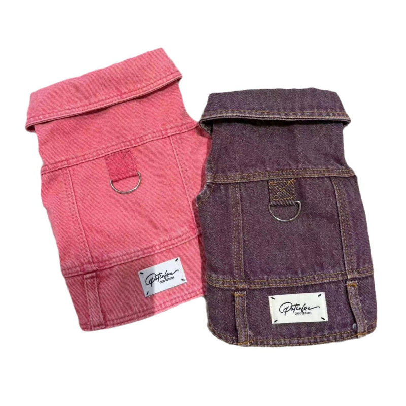 Dog Jacket Supplier - Washed Cotton Denim Classic Winter