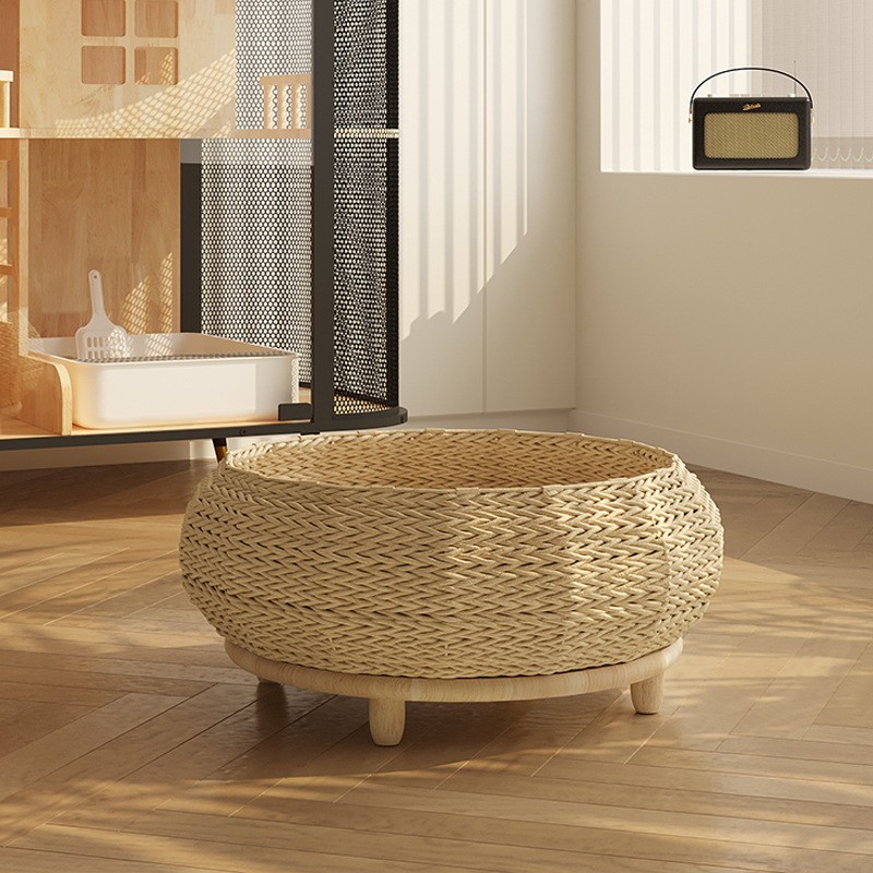 Eco-Friendly Cat Nest Manufacturer - Woven Sleeping Bed Round