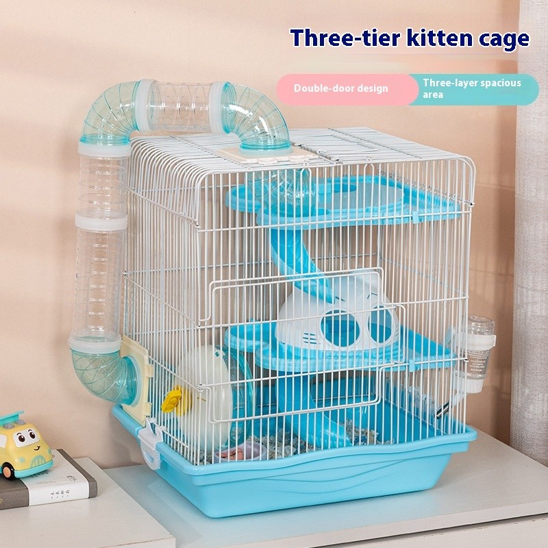 Golden Bear Cage Manufacturer - Three-Layer Iron Villa Castle