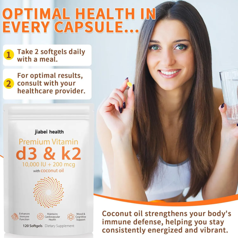 Vitamin D3 K2 Factory - OEM Coconut Oil Complex Softgels