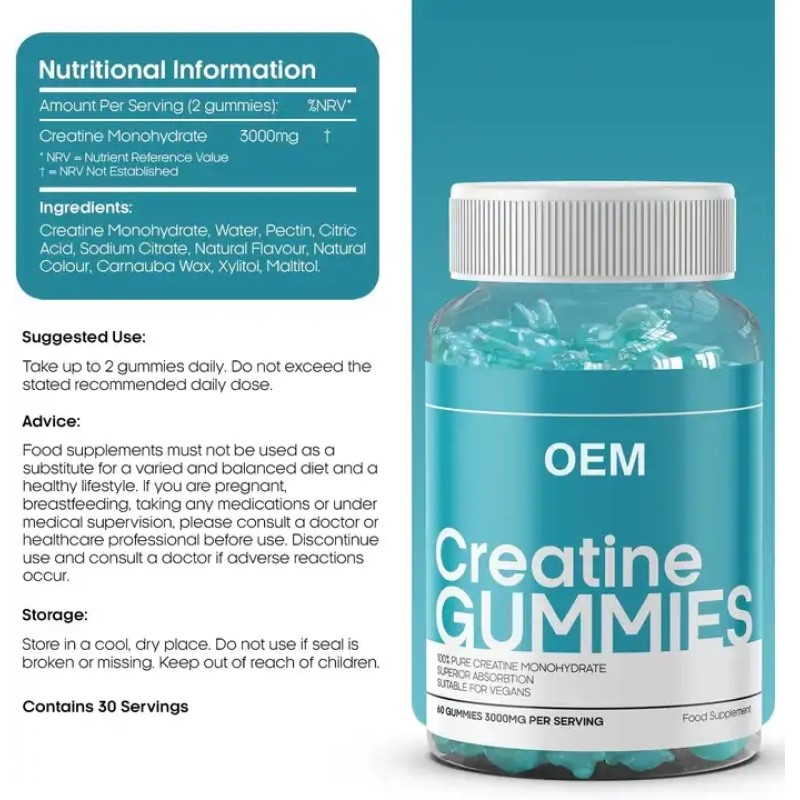 Creatine Gummies Manufacturer - OEM 3000mg Monohydrate